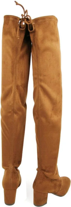Women's Genna Coffee Brown Suede Over the Knee Boot - Image 5