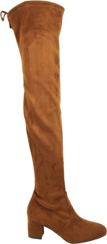 Women's Genna Coffee Brown Suede Over the Knee Boot - Image 6