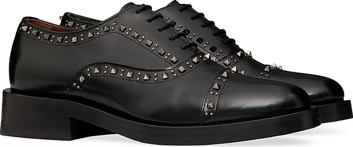 Women's Gentleglam Oxford Lace-Up Shoes in Calfskin - Black - Size 6 - Image 2