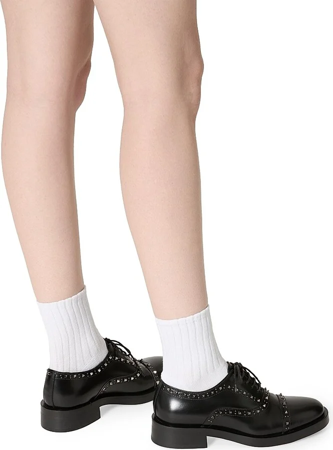 Women's Gentleglam Oxford Lace-Up Shoes in Calfskin - Black - Size 6 - Image 6