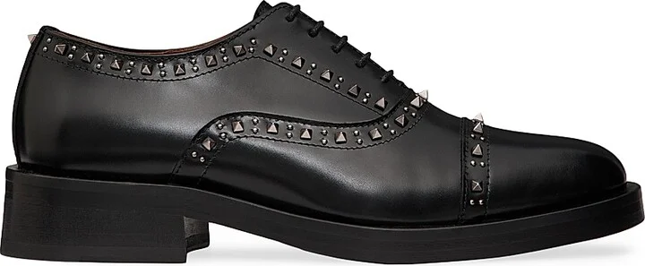 Women's Gentleglam Oxford Lace-Up Shoes in Calfskin - Black - Size 6