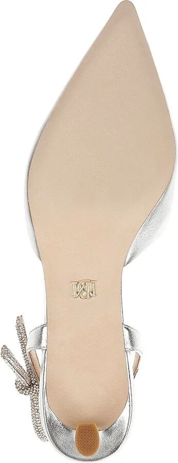 Women's Gentry 50MM Metallic Leather Slingback Pumps - Silver Leather - Size 5 - Image 6