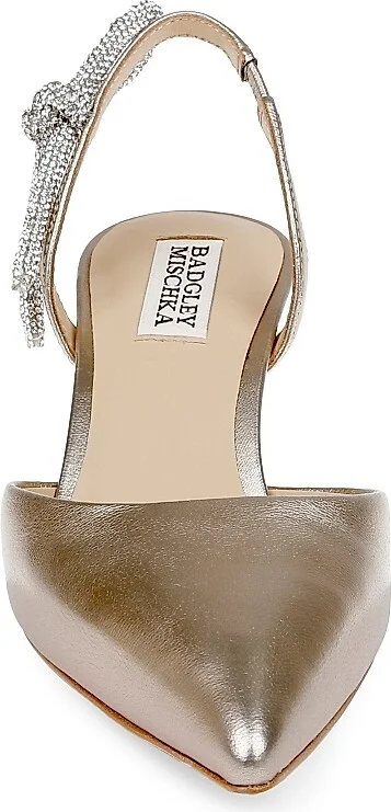Women's Gentry 50MM Metallic Leather Slingback Pumps - Silver Leather - Size 5 - Image 9