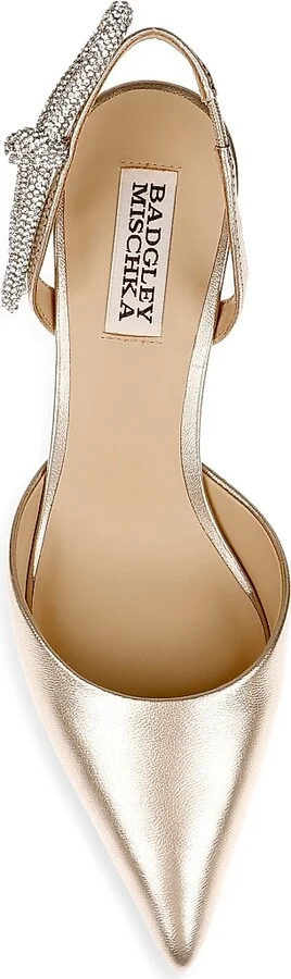 Women's Gentry 50MM Metallic Leather Slingback Pumps - Silver Leather - Size 5 - Image 10