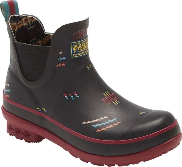 Women's Geo Mix Short Rain Boot In Black