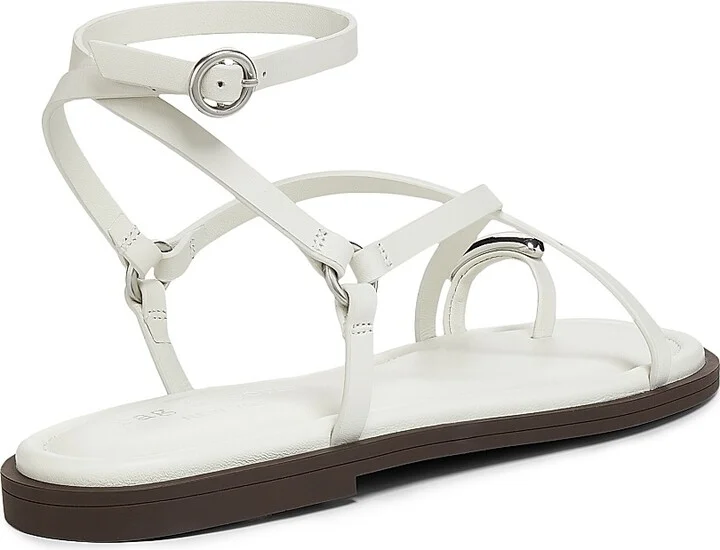 Women's Geo Strappy Leather Sandals - Antique White - Size 9 - Image 3