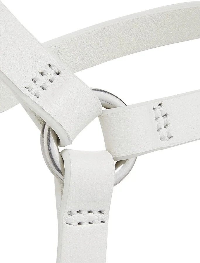 Women's Geo Strappy Leather Sandals - Antique White - Size 9 - Image 5