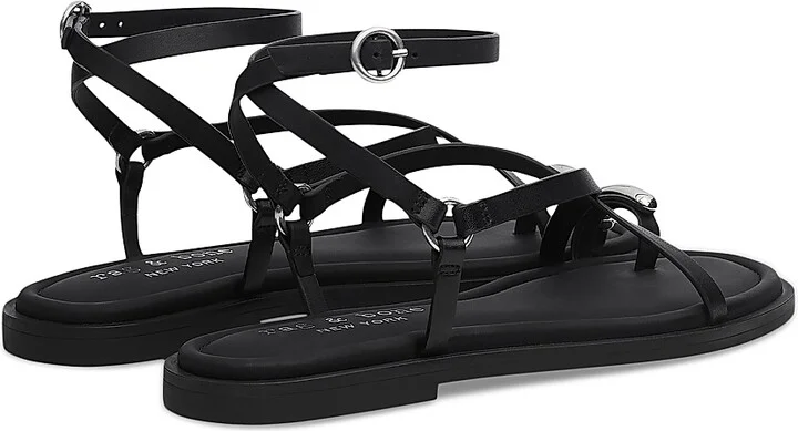 Women's Geo Strappy Leather Sandals - Antique White - Size 9 - Image 8