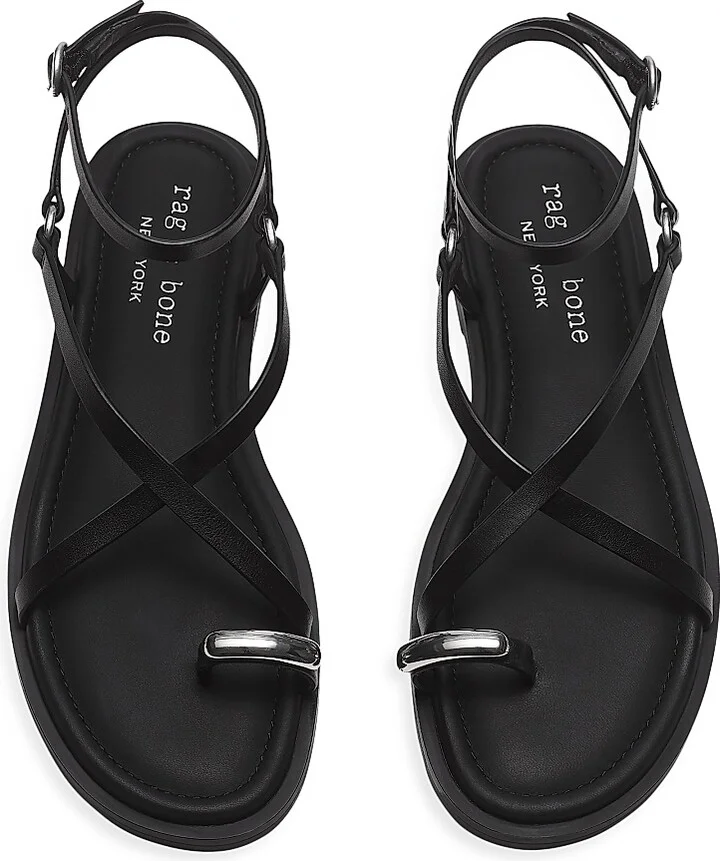 Women's Geo Strappy Leather Sandals - Antique White - Size 9 - Image 9