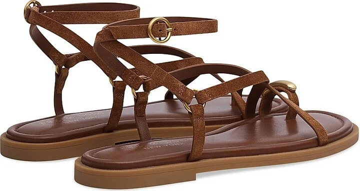 Women's Geo Strappy Suede Sandals - Umber Suede - Size 6.5 - Image 3