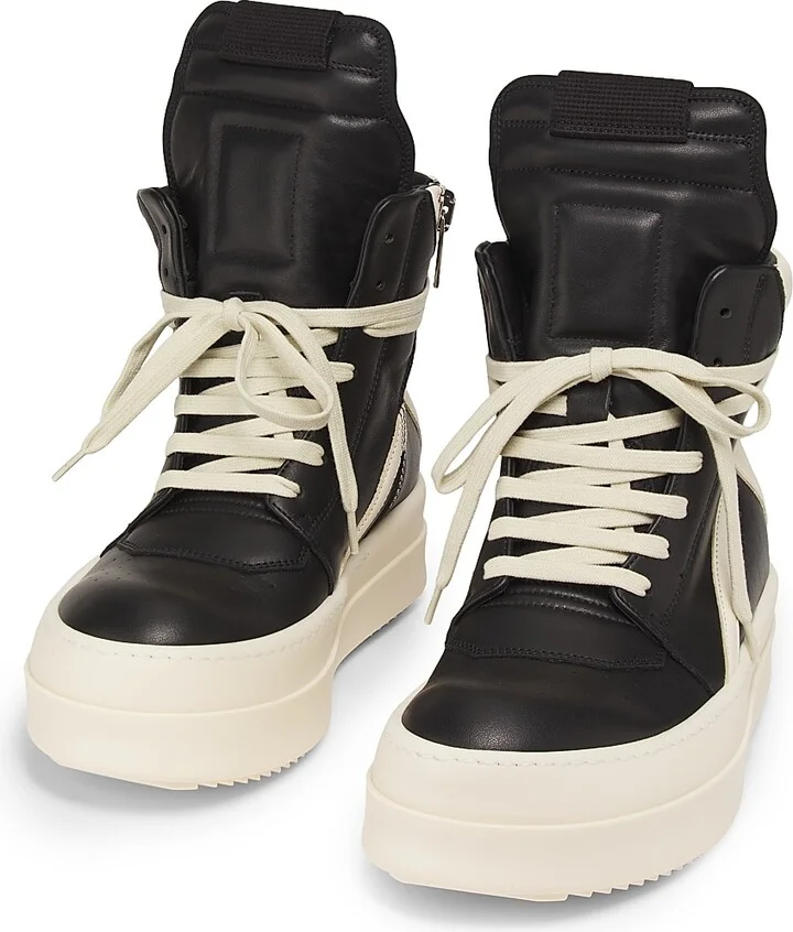 Women's Geobasket Leather High-Top Sneakers - Black Milk - Size 5 - Image 2