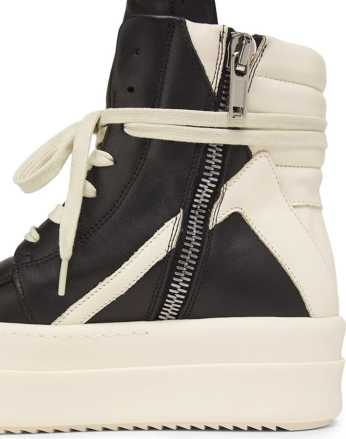 Women's Geobasket Leather High-Top Sneakers - Black Milk - Size 5 - Image 5