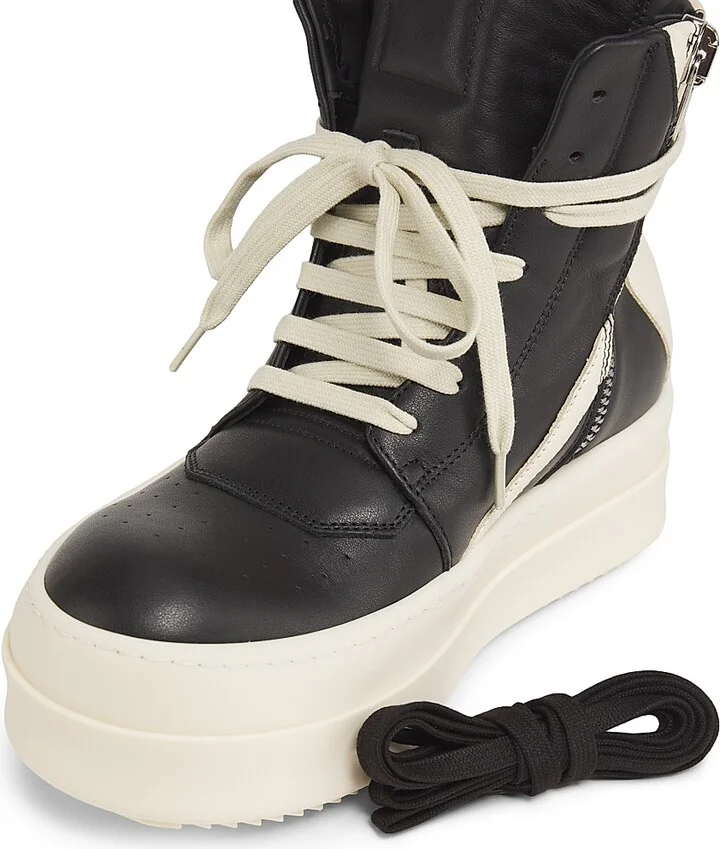 Women's Geobasket Leather High-Top Sneakers - Black Milk - Size 5 - Image 7