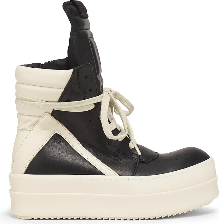 Women's Geobasket Leather High-Top Sneakers - Black Milk - Size 5