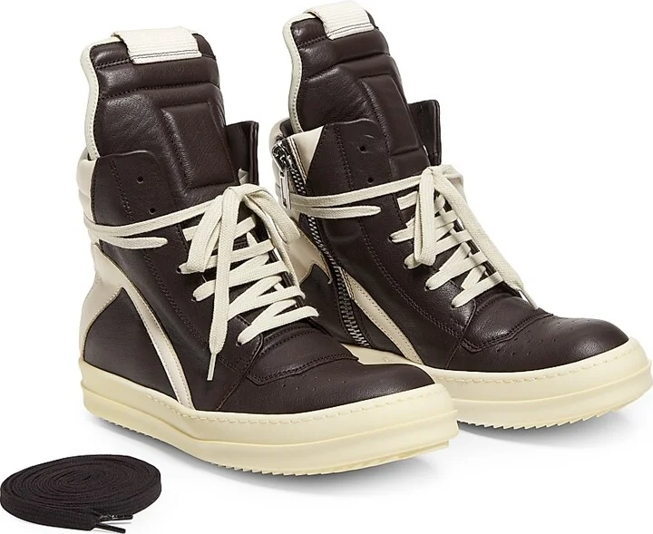 Women's Geobasket Leather High-Top Sneakers - Mahogany Milk - Size 5 - Image 2