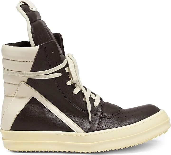 Women's Geobasket Leather High-Top Sneakers - Mahogany Milk - Size 5