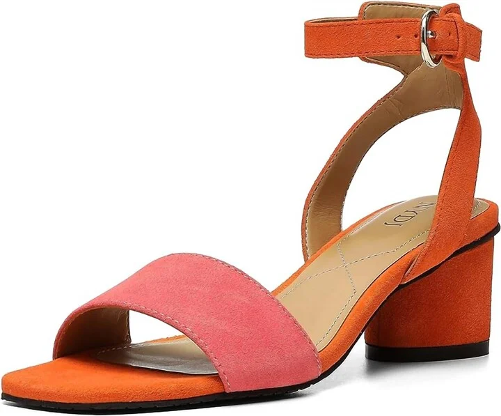 Women's Georgia Heeled Sandal In Watermelon Suede