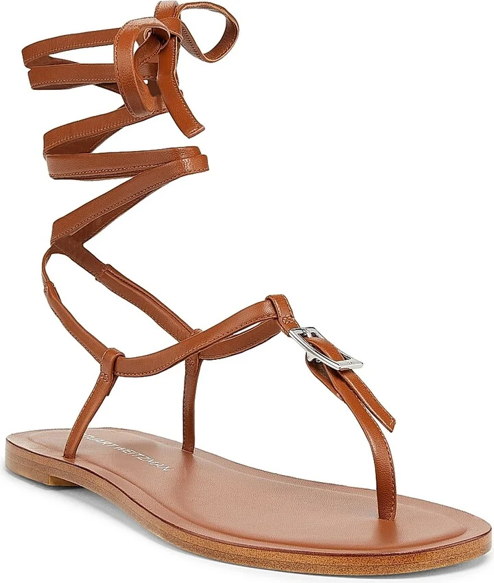 Women's Georgie Lacquered Leather Sandals - Black - Size 10 - Image 6