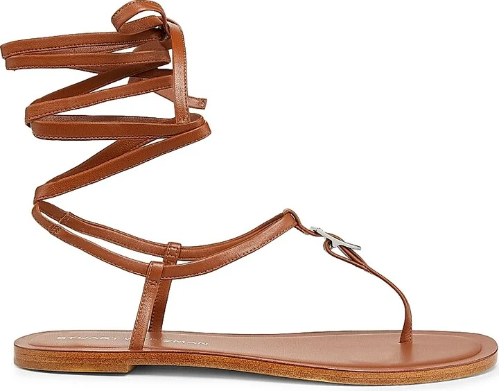 Women's Georgie Lacquered Leather Sandals - Black - Size 10 - Image 10