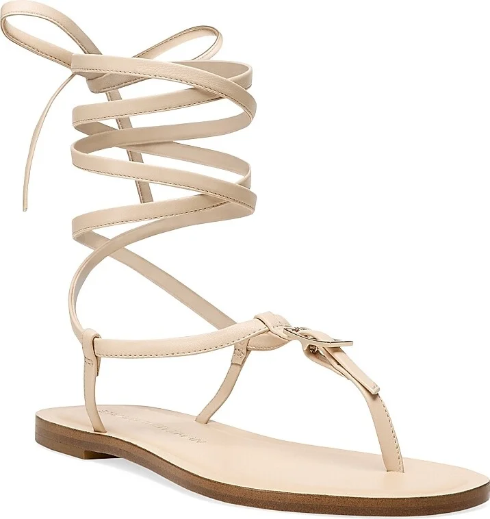 Women's Georgie Lacquered Leather Sandals - Black - Size 10 - Image 11