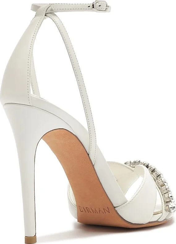 Women's Georgina Crystal Bridal 100MM Leather Sandals - Ivory - Size 11 - Image 4