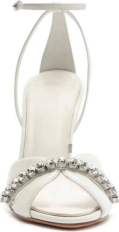 Women's Georgina Crystal Bridal 100MM Leather Sandals - Ivory - Size 11 - Image 5