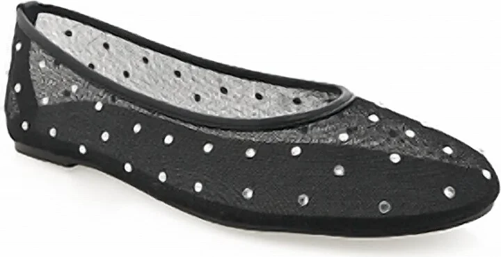 Women's Gerani Crystal Ballet Flat In Black Mesh