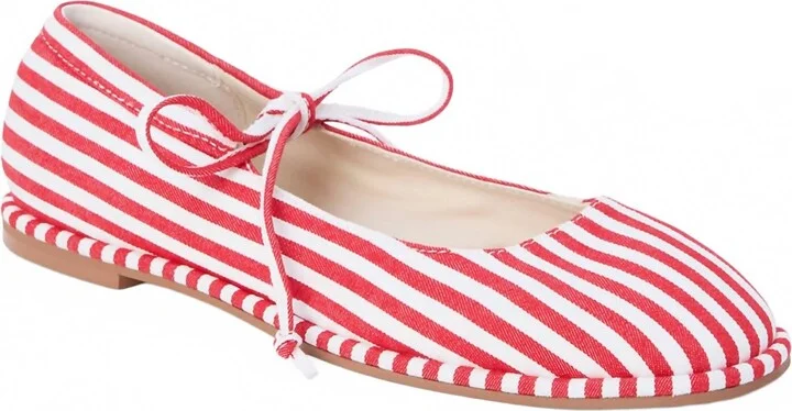 Women's Gerry Stripe Mary Jane Shoes In Red