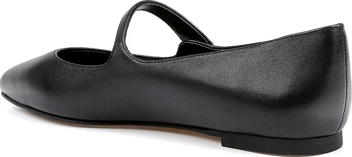 Women's Gersende Button-Embellished Leather Flats - Black Leather - Size 5 - Image 3
