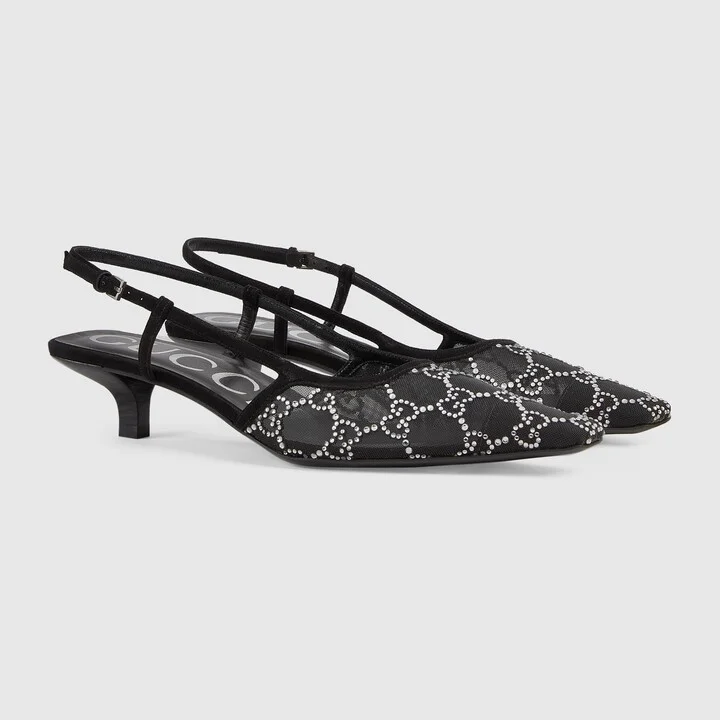 Women's GG crystal slingback pump - Image 2