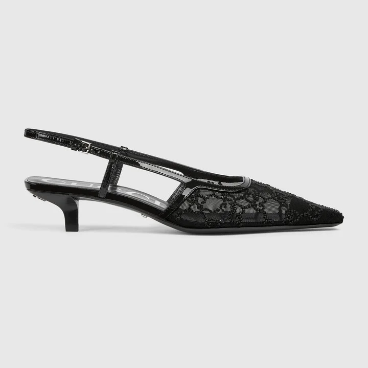 Women's GG crystal slingback pump