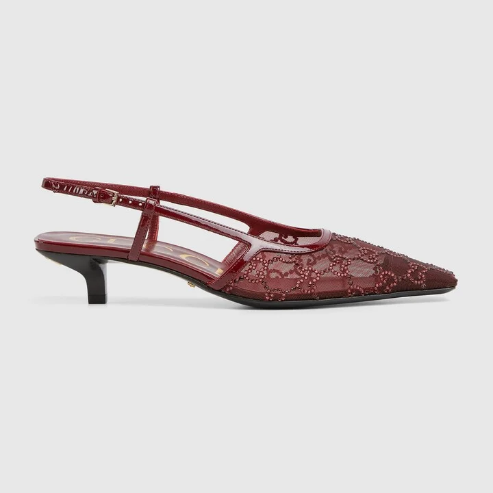 Women's GG crystal slingback pump