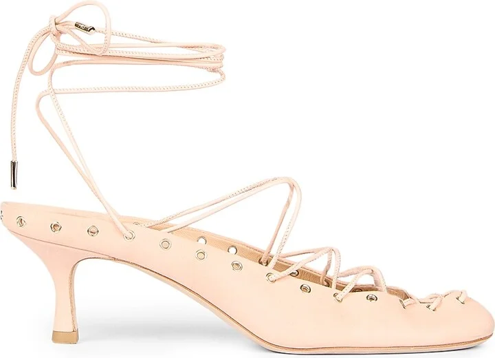 Women's Ghilies Lace-Up Ankle-Wrap Mules - Peachy Pink - Size 6