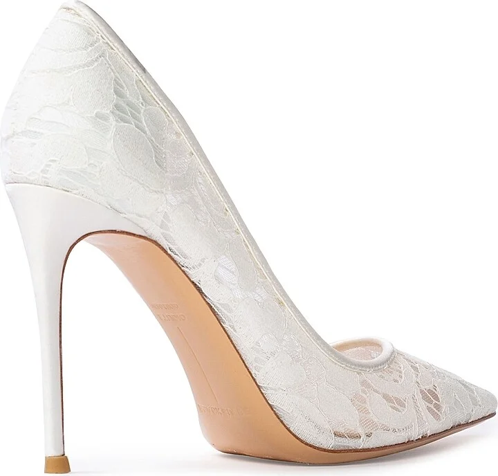 Women's Gia 100MM Lace Pumps - White Lace - Size 8.5 - Image 4