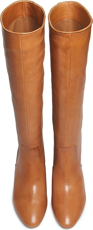 Women's Gia 50MM Leather Tall Boots - Safari - Size 5 - Image 4