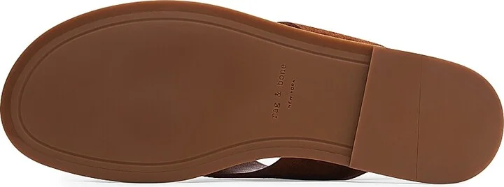 Women's Gia Suede Toe-Loop Sandals - Umber Suede - Size 7 - Image 4