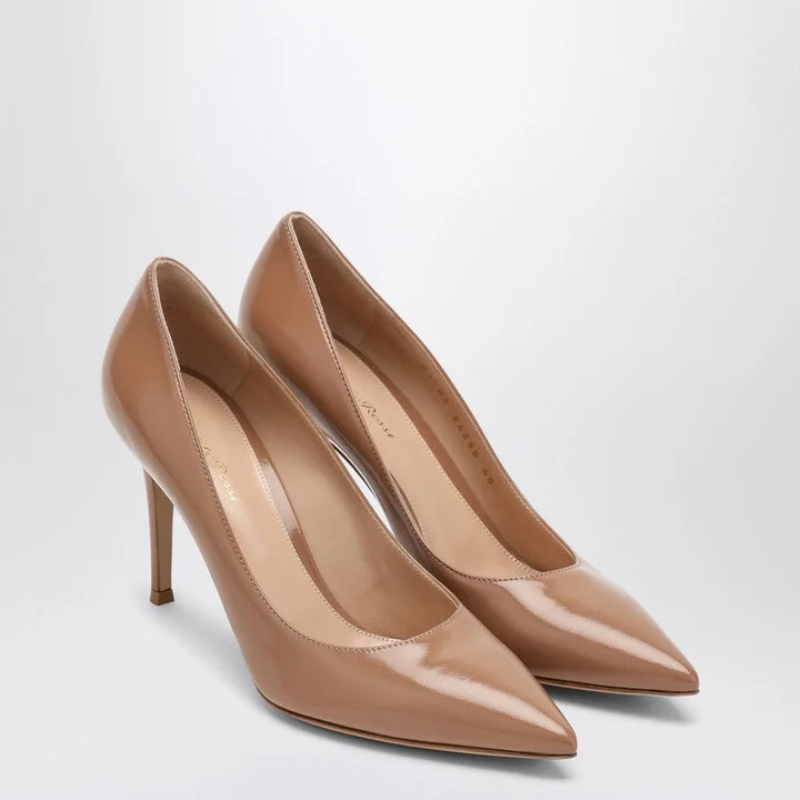 Women's Gianvito 85 Pumps In Caramel-Colou Leather