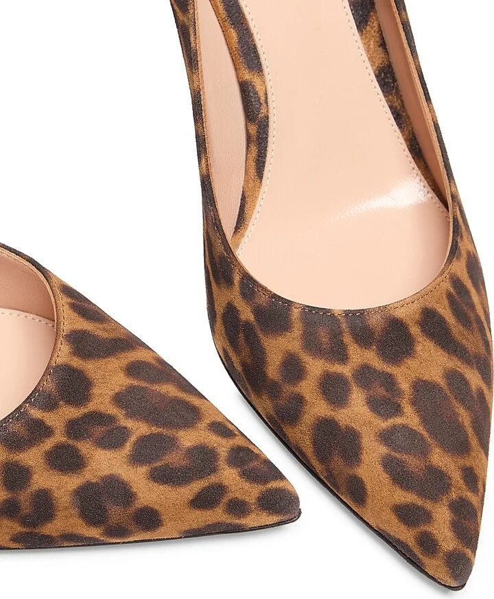 Women's Gianvito 85MM Camoscio Leopard Print Pumps - Almond Leopard Print - Size 6 - Image 6