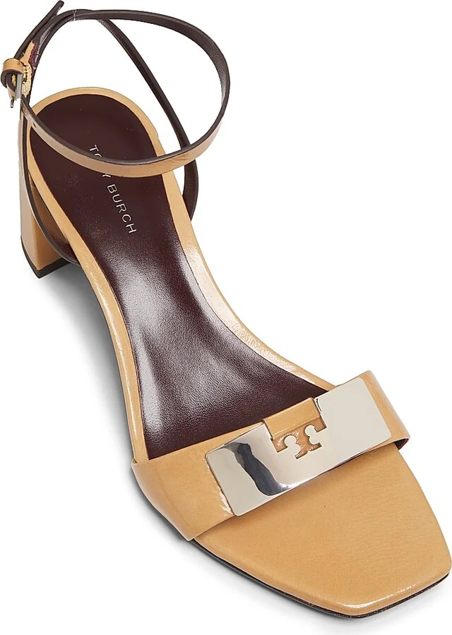 Women's Gigi 55MM Logo-Detailed Leather Sandals - Cantucci Silver - Size 11 - Image 4