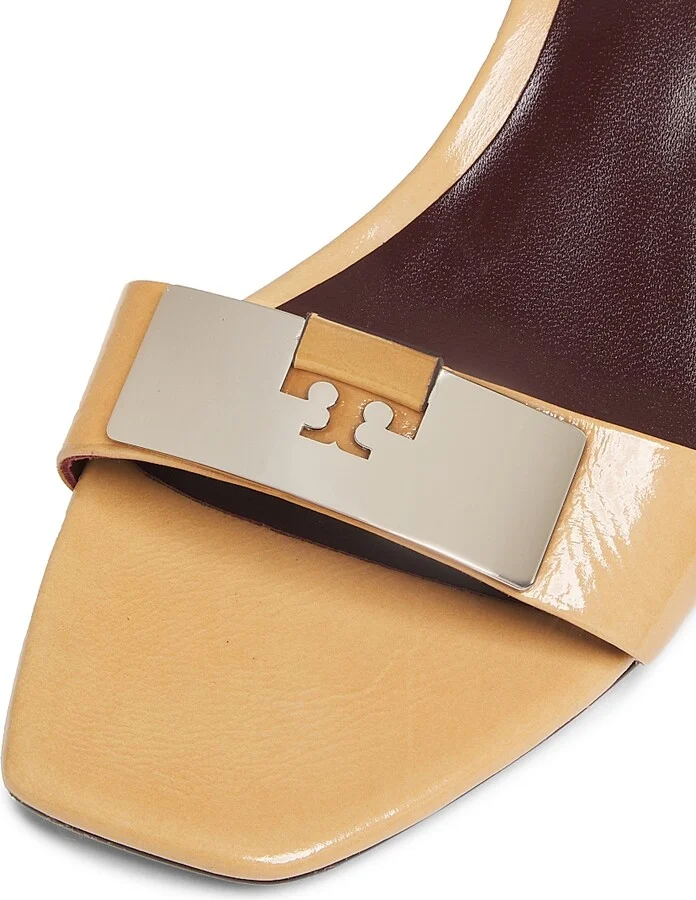 Women's Gigi 55MM Logo-Detailed Leather Sandals - Cantucci Silver - Size 11 - Image 6