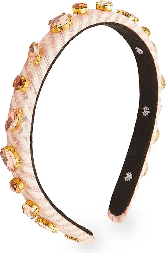 Women's Gigi Embellished Striped Cotton Headband - Ballet Slipper Pink