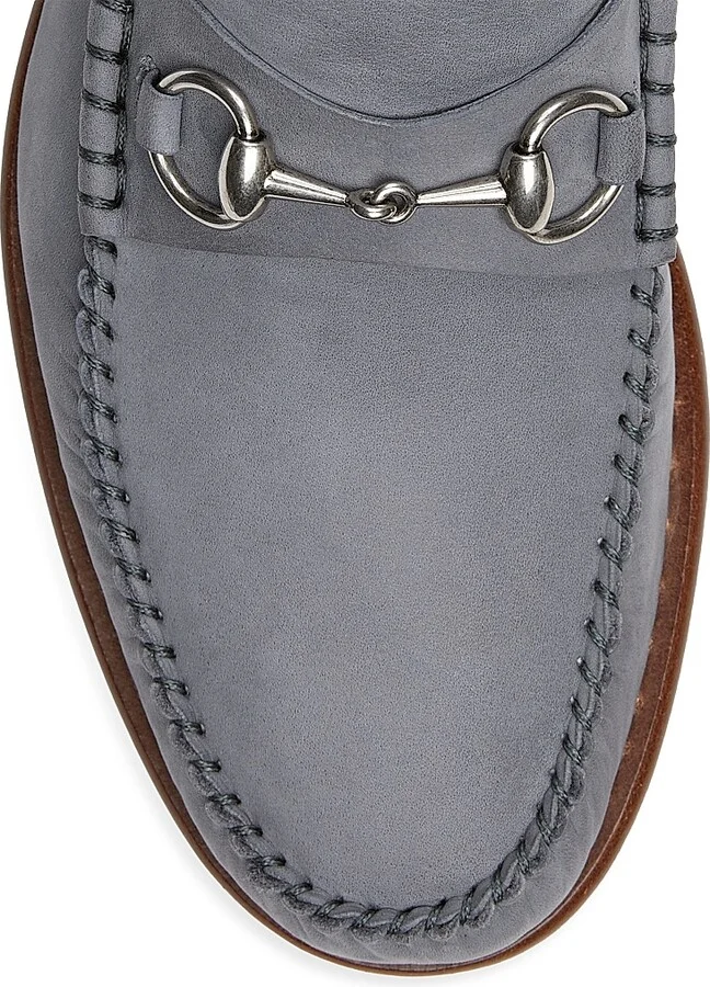 Women's Gigi Horsebit Leather Loafers - White Grey - Size 7 - Image 5