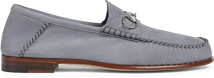 Women's Gigi Horsebit Leather Loafers - White Grey - Size 7