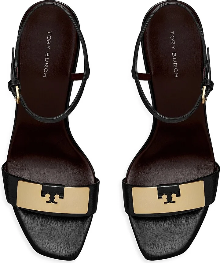 Women's Gigi Leather Wedge Sandals - Perfect Black Gold - Size 10 - Image 3