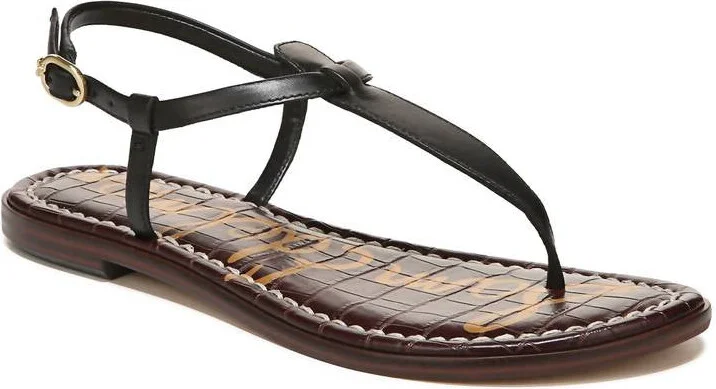 Women's Gigi Thong Sandal In Black Leather