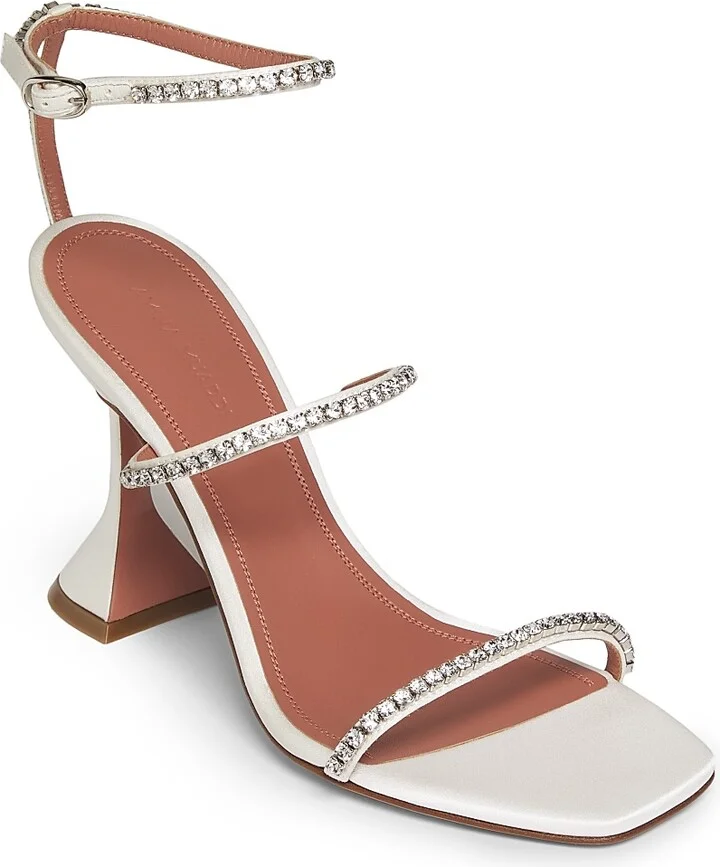 Women's Gilda Silk & Leather Sandals - Satin Ivory - Size 8.5 - Image 2