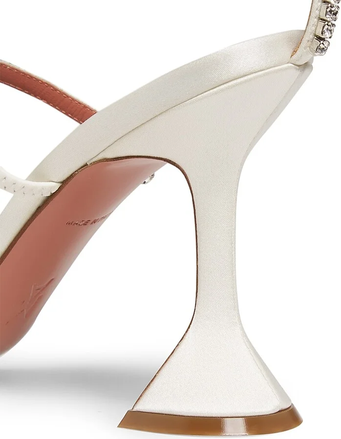 Women's Gilda Silk & Leather Sandals - Satin Ivory - Size 8.5 - Image 4