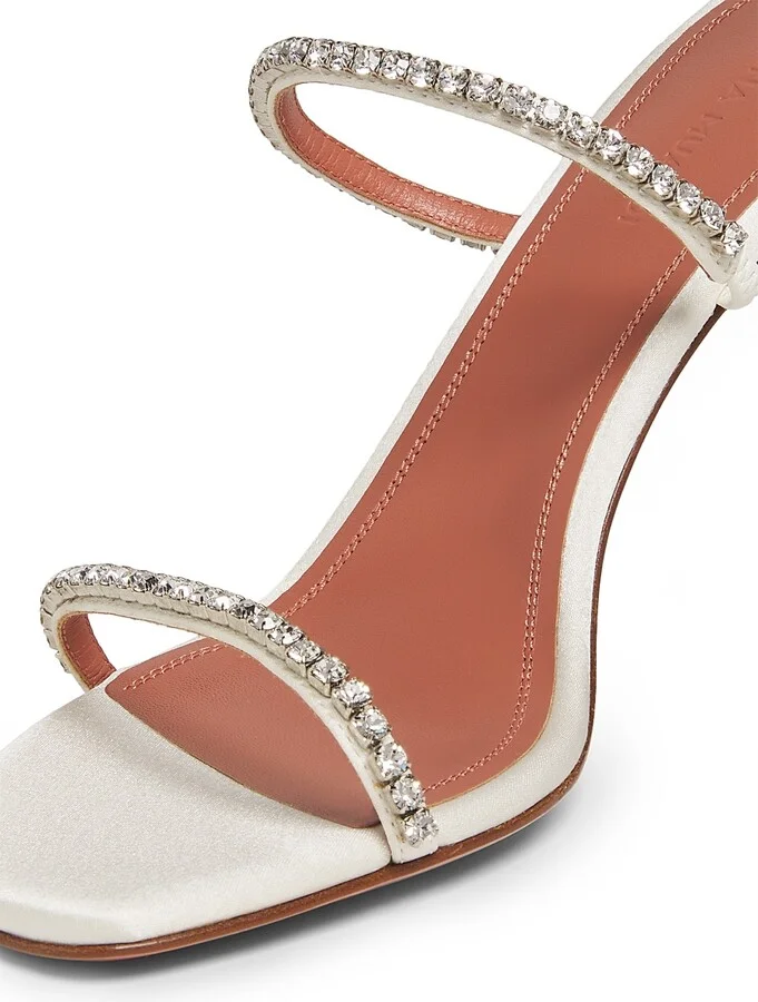 Women's Gilda Silk & Leather Sandals - Satin Ivory - Size 8.5 - Image 5
