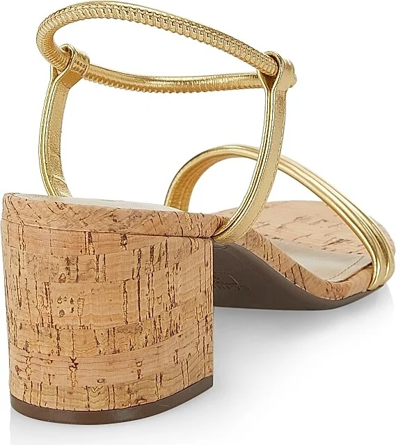 Women's Gimenez 60MM Metallic Block-Heel Sandals - Gold - Size 5 - Image 3