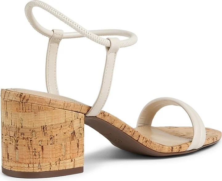 Women's Gimenez 65MM Leather & Cork Block Heel Sandals - Pearl - Size 5 - Image 3